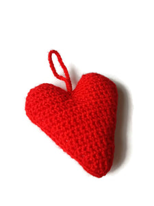 a red heart to hang in your car, bedroom wall, cot mobile, nursery decoration