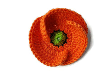Épingle Coquelicot Orange Fait Main – Boutonnière Florale au Crochet