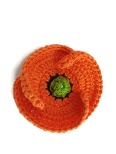 Épingle Coquelicot Orange Fait Main – Boutonnière Florale au Crochet