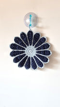 Blaues und hellblaues gehäkeltes Blumen-Topflappen-Set aus Baumwolle