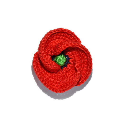 Red poppy brooch for him or her