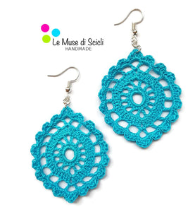 women drop earrings crocheted by hand