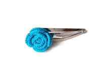 Turquoise rose hair clip accessory azure barrette