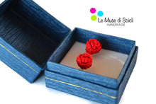 Red rose stud earrings