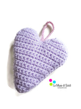 fluffly crochet heart for baby or girls