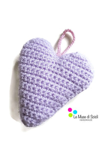 fluffly crochet heart for baby or girls