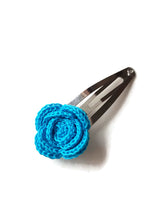 Turquoise rose hair clip accessory azure barrette