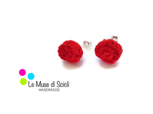 Red rose stud earrings
