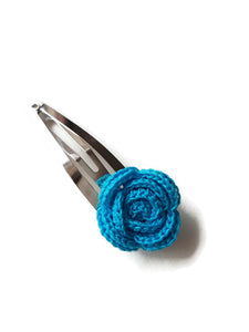 Turquoise rose hair clip accessory azure barrette