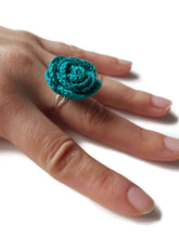 emerald green crochet ring