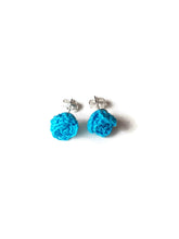 Turquoise rose stud earrings