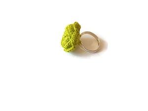 lime green flower rose shape ring for girls and women a perfect gift idea
