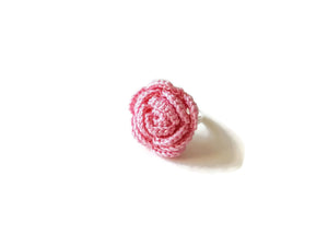 Girly crocheted rose ring for women and girls