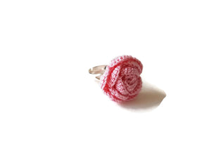 handmade pink crochet rose for girls