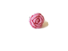 cute pink jewelry rose crochet ring for her