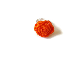 crochet handmade orange lighweight ring