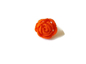 cute handmade crocheted orange ring for girls and women