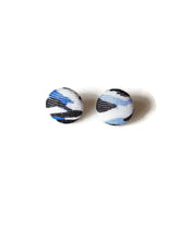 White tiger buttons stud earrings