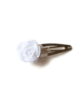 White rose hair clips