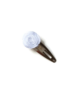 White rose hair clips