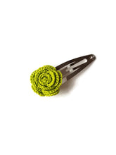 Green lime hair clip rose 