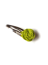 handmade crochet lime hair clip for girls and women
