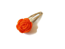 Orange hair clip rose 