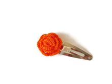 Orange gehäkelte Haarspange Blumenspange für Babymädchen aus Baumwolle