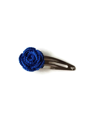 Blue hair clip rose 