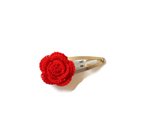 Red rose hair clips