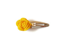 Yellow rose hair clips