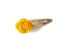 Yellow rose hair clips