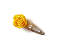 Yellow rose hair clips