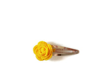 Yellow rose hair clips