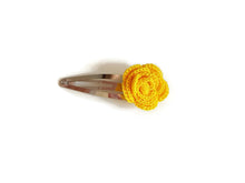 Yellow rose hair clips