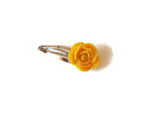 Yellow rose hair clips