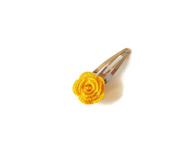 Yellow rose hair clips