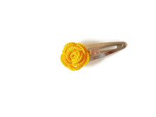 Yellow rose hair clips