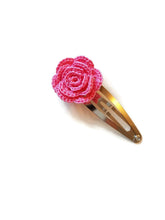 Pink hair clip rose 