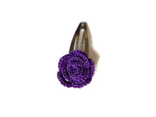 Purple rose hair clips