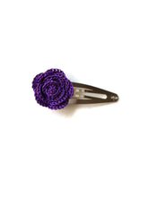 Purple rose hair clips