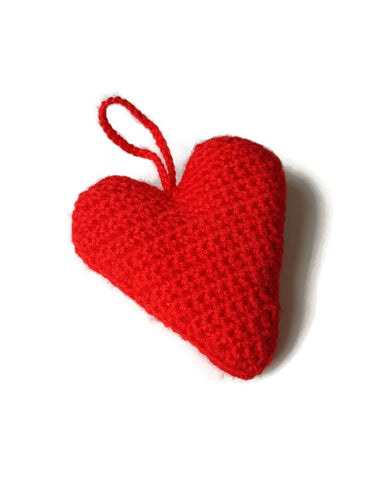 handmade crochet Red heart decoration for your home, bedroom or nursery 
