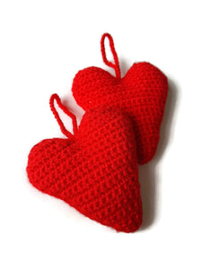 soft anf fluffy red heart ornament