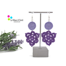 lavander earrings mounted with silver stainless steel fishooks