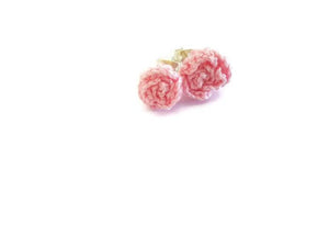 Pink rose stud earrings