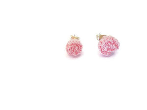 Pink rose stud earrings