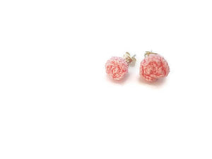 Pink rose stud earrings