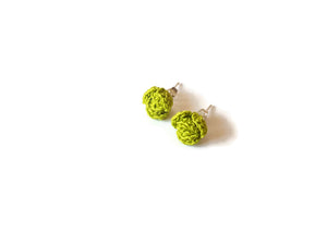 Lime green stud earrings 