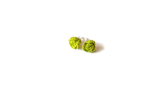 lime green feminine stud earrings