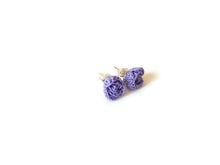 Violet rose stud earrings